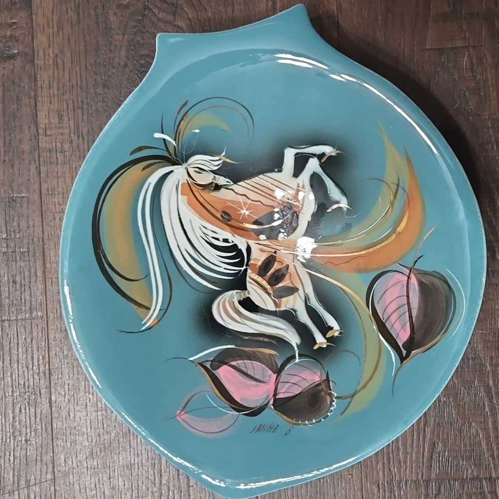 Mid Century Modern Sascha Brastoff Star Steed Horse Dish Art Home Decor